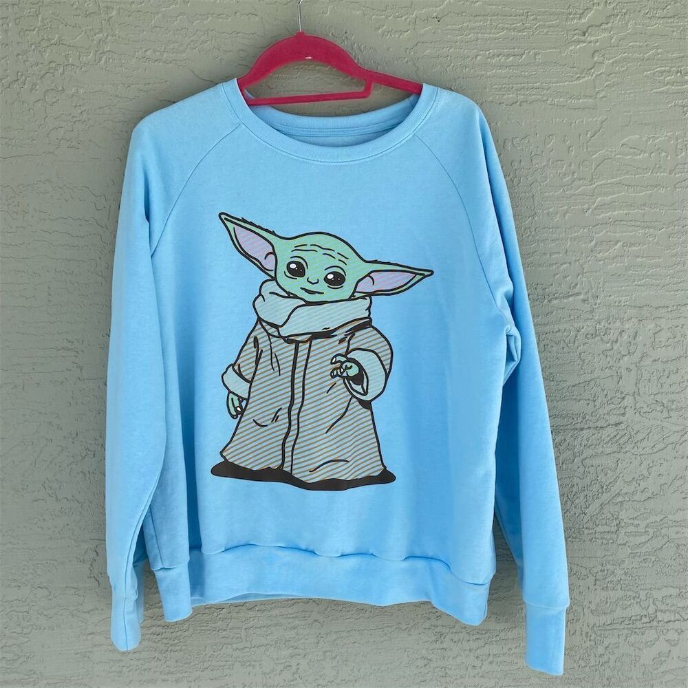 Star Wars The Mandalorian Baby Yoda Sweatshirt 2XL Blue Pullover